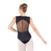 Ballettdrakt fra Ballet Rosa sett bakfra, med detaljer i fireveis stretchmesh som skaper et elegant mønster.